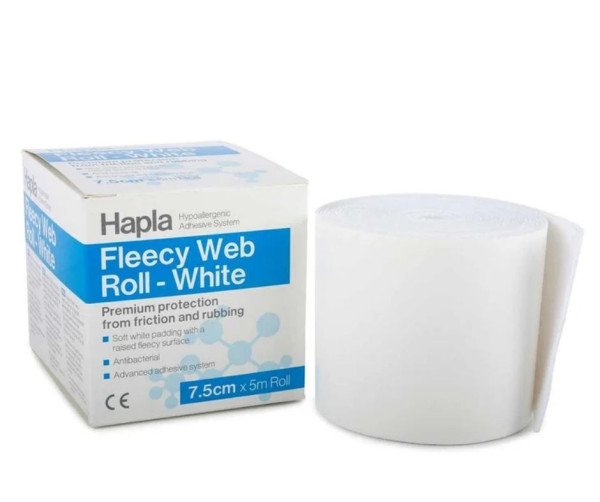 HAPLA Fleecy Web biela rolka antibakt. 7,5cm x 5m