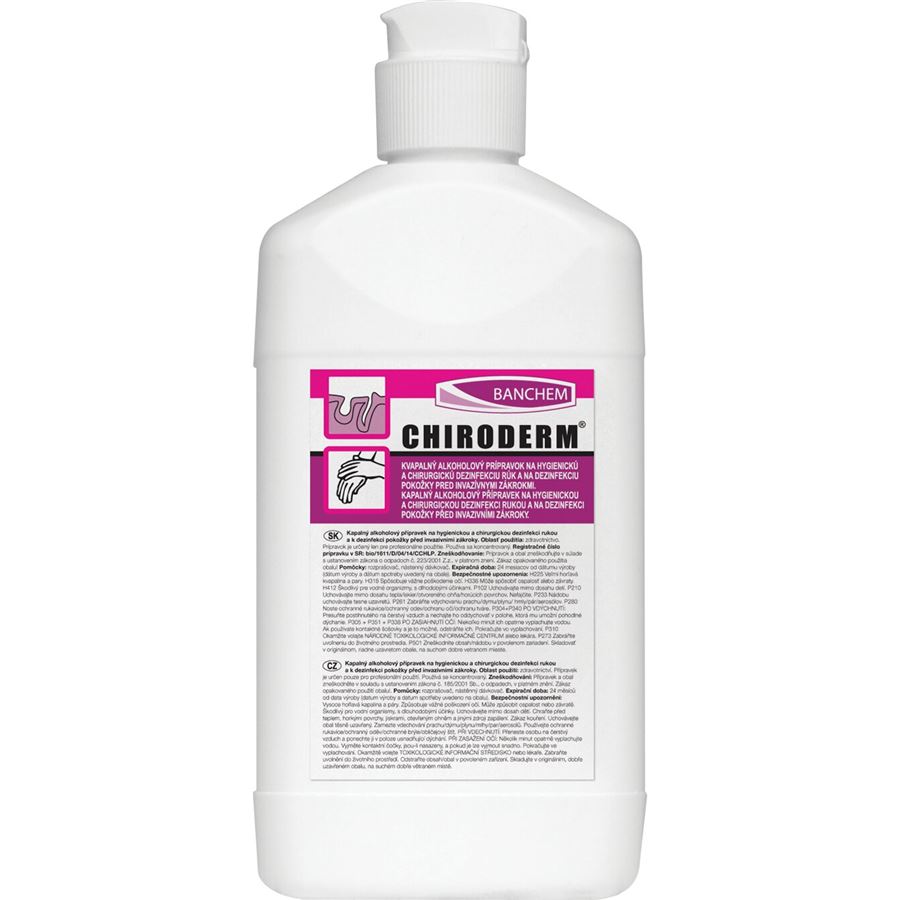 Chiroderm na chirurgickú dezinfekciu rúk 500ml